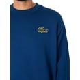 thumbnail image 4 of Lacoste Loose Textured Logo Sweatshirt, Blue, 4 of 5