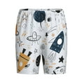 thumbnail image 4 of Wukai Cartoon Planets Men’s Short Pajama Pants With Pockets Soft Sleep Pj Shorts for Men-Small, 4 of 6