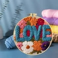 thumbnail image 6 of Punch Needle Kits Letter Love and Flowers Embroidery Starter Set with Hoop Easy for Beginners DIY Stress Relief Handmade Craft Hobby and Home Decor 20x20cm-7, 6 of 8