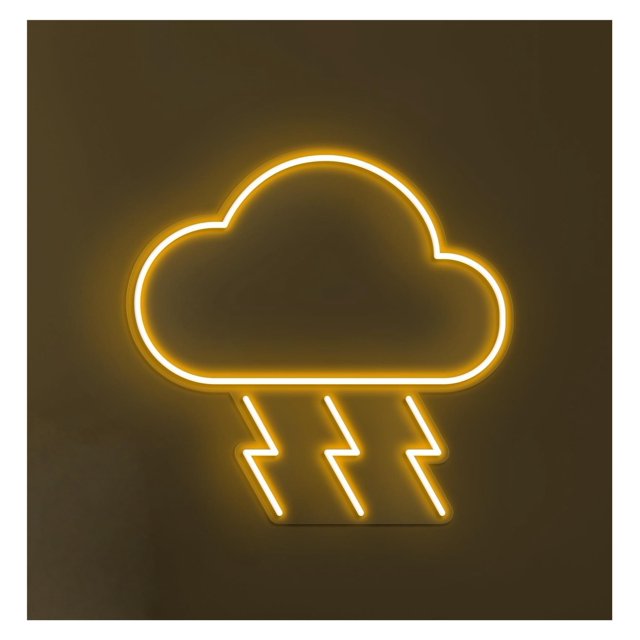 Letrero De Neón LED Con Forma Nube Relámpagos, Tormenta Eléctrica, Arte Pared, Clima Tormentoso, Decoración Habitación Para Niños 40cm