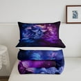 thumbnail image 4 of Rhinoceros Comforter Set Blue Purple Fog Quilt,Goth Wild Animals King Bedding Set,Exotic Wildlife Rhino Duvet Insert,Boho Room Decor, 4 of 5