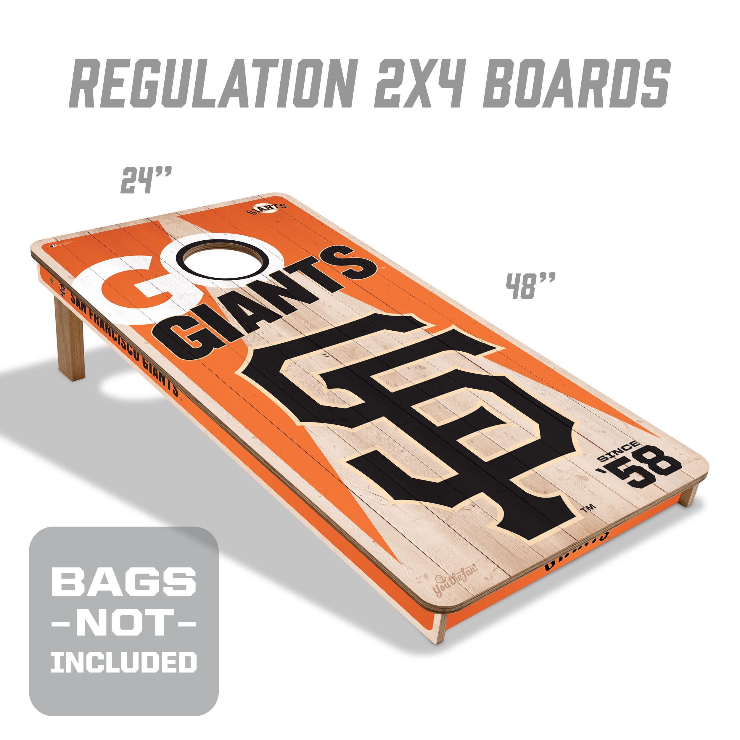 YouTheFan MLB San Francisco Giants 2' x 4' Cornhole Game No Bags