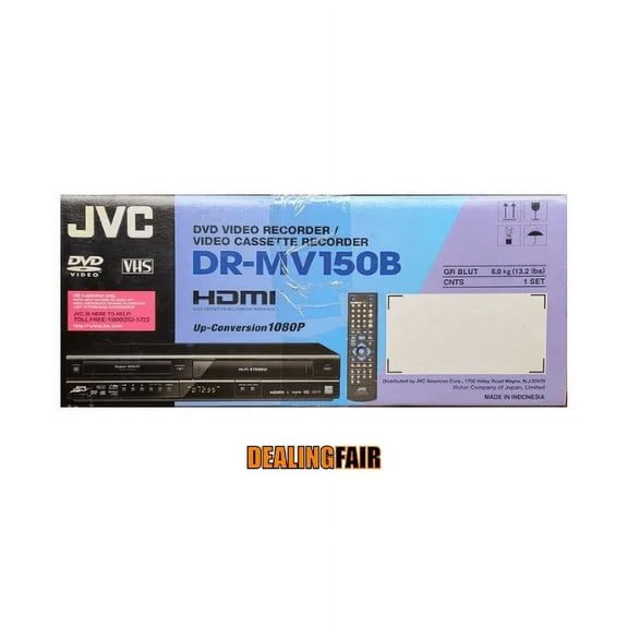 JVC DRMV150B (NEW) DVD Video Recorder VHS Hi-Fi Stereo With HDMI Output