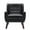 P-Black, variant on DREAMSIDEA Faux Leather Accent Chairs Set of 2 for Living Room Morden Upholstered Armchair Brown Bedroom Chairs
