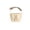 KHAKI, variant on 6.7x6.7in Easter Bunny Basket with Ears Handle - Fabric Rabbit Bucket Tote for Egg Hunt & Party Supplies.