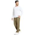 thumbnail image 5 of Tyhengta Mens Pants Athletic Open Bottom Running Pants Mesh Mens Sweatpants with Pockets Khaki/Black M, 5 of 9