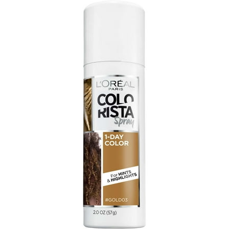 L'Oreal Paris Colorista 1 Day Hair Color Spray, 03 Gold, 2 oz