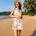 thumbnail image 3 of Vsdgher Robe d'Été à Imprimé Floral Coloré pour Femmes, Décontractée, Col en U, Robe de Plage Sans Manches, Débardeur Ample, Robe Soleil avec Poche, 3 of 7
