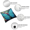 thumbnail image 4 of Nawypu  Butterfly Decorative Throw Pillow Cover Case Watercolor Butterflies Lotus Flower Bold Splash Doodle  Pillow Cases Square Standard Cushion Covers for Couch Sofa Bed 2Pcs, 4 of 6