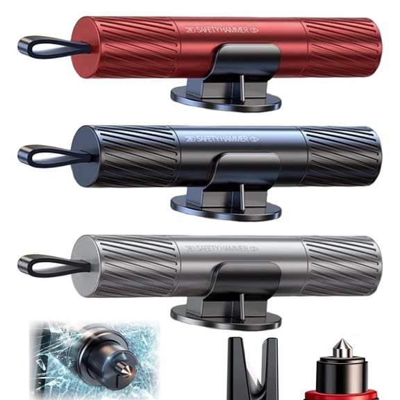 3-Pack Car Window Breaker and Seatbelt Cutter Tool, Emergency Escape Hammer for Vehicle Safety, Compact Auto Glass Break Tool for Car Interior Storage