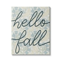 Stupell Industries Hello Fall Phrase Bluebell Paisley Pattern Vintage Flowers, 16 x 20,Design by Daphne Polselli
