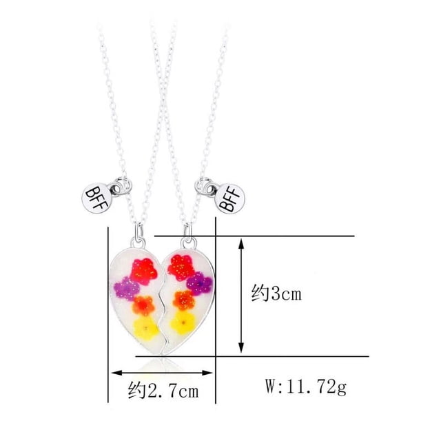 BESTONEDAY-collar con colgante de corazón roto, 9 estilos, mejores amigos, amor, pareja, arcoíris, BFF, buenos amigos, regalo de joyería de amistad
