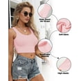 thumbnail image 4 of Top corto AURUZA sin mangas con cuello en U para mujer, rosa, talla M, 4 of 6