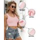 thumbnail image 4 of Top corto AURUZA sin mangas con cuello en U para mujer, rosa, talla M, 4 of 6