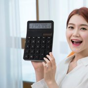 YIMWNYI Solar Calculator Large Screen, Ergonomic Portable Calculator, 12 Digit LCD Display, Compact Design for Office and Home Use, Solar Powered and Battery Operated, Lightweight and Easy to Use