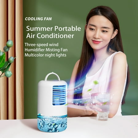 

Haykey Cold Wind Desk Fan Small Silent Water Cooler Fan Colorful Atmosphere Light Spray Water Replenishing Fan