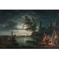 thumbnail image 2 of Vernet, Claude Joseph 14x11 White Modern Wood Framed Museum Art Print Titled - Four Times of the Day, Night, 2 of 4
