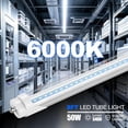 thumbnail image 2 of CNSUNWAY 8FT T8 LED Tube Lights, 50W 5000K Daylight 5400LM, Single Pin FA8 LED Bulbs Ballast Bypass, Clear Cover, 4-Pack, 2 of 7