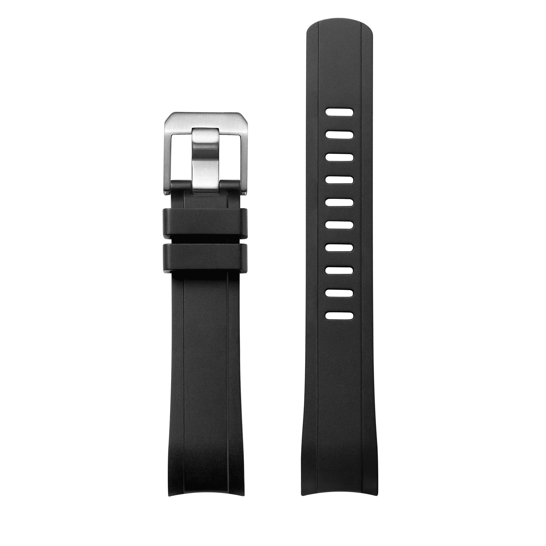 CRAFTER BLUE RX01 Curved End Watch Band Rubber Strap Replacement For