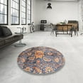thumbnail image 3 of Ahgly Company Indoor Round Abstract Rosy Purple Abstract Area Rugs, 8' Round, 3 of 6