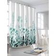thumbnail image 3 of Rustic Field Shower Curtain, Silhouette Flower Herb Bathroom Decor Curtains Set with Hooks, Turquoise Black Waterproof Fabric Home Accessories， Stall 54 X 78 Inch, 3 of 6