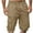 Khaki, variant on ZZwxWA Mens Shorts Elastic Waist Men Casual Button Zipper Solid Knee Length Cargo Pants with Pocket Straight Button Zipper Shorts up to 50% Off