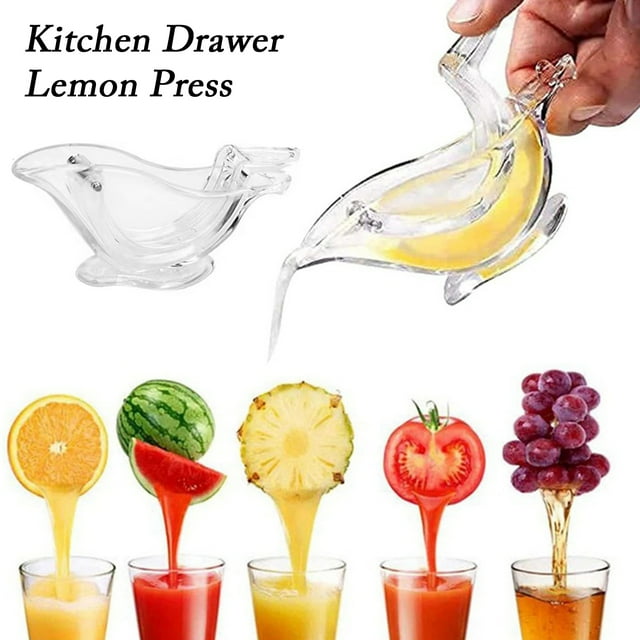 TidBay Manual Lemon Squeezer Transparent Fruit Juicer Portable Bird Shape Hand Juicer for Orange Lime Pomegranate Kitchen Cafe Restaurant Tools