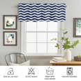 thumbnail image 2 of Rod Pocket Window Valances Dark Blue Stripes Water Ripple Short Kitchen Curtains Summer Ocean Style Window Treatment Drapes for Bedroom Bathroom Living Room 54x18In,1 Panel, 2 of 9