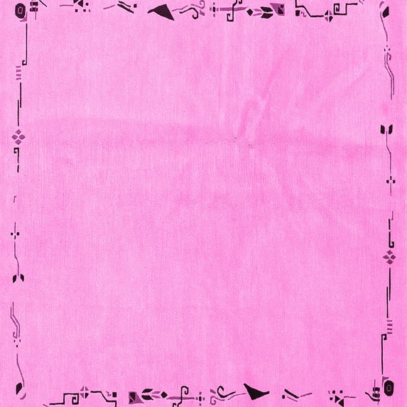 Ahgly Company Indoor Square Solid Pink Modern Area Rugs, 4' Square
