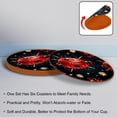 thumbnail image 4 of Seven Starred Ladybird 6PCS Round Car Coasters, Microfiber Leather Drink Cup Holders, 11x11 cm/4.3x4.3 in - Set of 6 Absorbent Car Coasters for Car, SUV, Truck, Easy to Clean Auto Accessories, 4 of 6