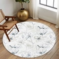 thumbnail image 2 of Round Area Rugs Collection 8 Ft, Green Beige Spring Floral Non-Slip Residential Carpet, Luxury Botanical Summer Indoor Crawling Mats Runner Rugs for Living Room/Dining Room/Bedroom, 2 of 8
