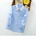 thumbnail image 4 of Children's Top - Classic Long Sleeve Performance Shirt for Boys Formal Stage Wear and Autumn School Outfits with Comfort Fit Design(Color:Sky Blue,Size:6-7 Years), 4 of 4