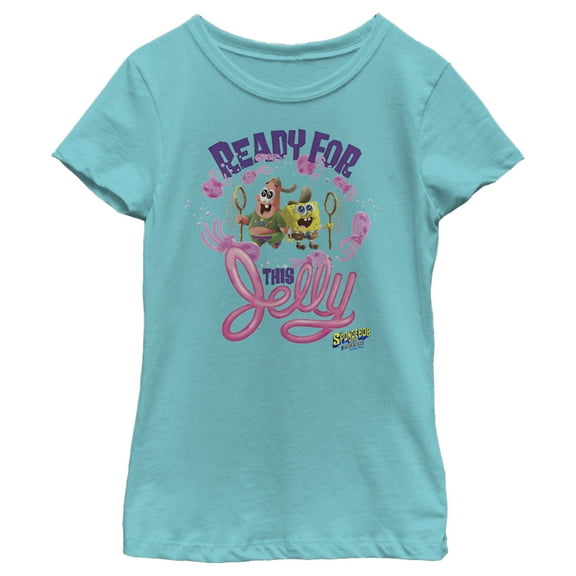 Girl's SpongeBob SquarePants Sponge on the Run Ready for this Jelly Graphic Tee Tahiti Blue Small