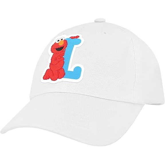 Sesame Street Elmo & Abby Kids Toddler Cap with Initial, Toddler Boys Hat, Youth Girl Baseball Cap, Cute Toddler Baseball Cap