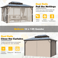 thumbnail image 7 of Hommow 10' x 13' Outdoor Hardtop Gazebo with Polycarbonate Double Roof, Waterproof, 7 of 7