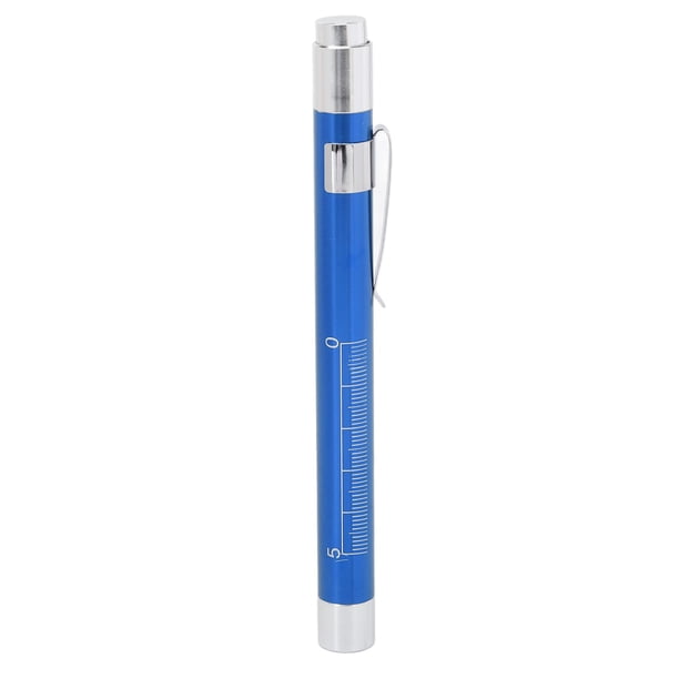 Fyearfly Linterna LED Lámpara De Diagnóstico Portátil Profesional, Linterna LED Iluminación Amarilla Cabeza Cóncava Aleación De Aluminio Luz De Pluma Médica con Indicador De Pupila(Azul)