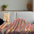 thumbnail image 3 of Ethnic Soft Flannel Fleece Throw Blanket, Colorful Pattern Swirls Striped Abstract Hand Drawn Artwork, Cozy Plush for Indoor and Outdoor Use, 60" x 80", Multicolor, by Ambesonne, 3 of 5