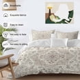 thumbnail image 4 of Beige Boho Bedding 3 Piece Duvet Cover Set Full Size, Middle Century Ethnic Vintage Abstract Soft Microfiber Comforter Cover with Zipper Closure & Pillowcases, Wrinkle & FadeResistant Quilt Cover, 4 of 9