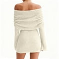 thumbnail image 4 of Women's Long Sleeve Bodycon Mini Dress Mesh Ruched Formal Wedding Guest Cocktail Dresses Beige M, 4 of 7