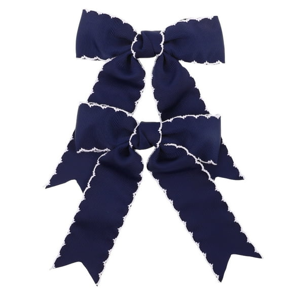 UPOUART 2Pcs Hair Bow Barrettes Navy Hair Clips Secure Hairstyle For Children
