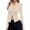 A-Beige992, variant on XIAOCHA Women Ruched Button Down Shirt Long Sleeve Collared Fitted Crop Blouse Stretchy Casual Office Going Out Top