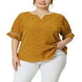 thumbnail image 1 of CHUANK Tenues d'Été pour Femmes Grande Taille, Blouses Mode à Pois et Fleurs, 1 of 6