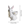 thumbnail image 3 of Easter Ceramic Bunny with Egg Holder – Hand Drawn Rabbit Figurine Egg Cup – Spring Tabletop Home Decor Ornament for Easter Party Props and Holiday Display, 3 of 6