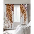 thumbnail image 4 of Burnt Orange Eucalyptus Blackout Curtains for Bedroom Living Room Darkening Curtains 63 Inches Long Summer Leaves Pastoral Plants Window Curtain 2 Panels Set Window Treatment Grommet Drapes 52"x63", 4 of 9