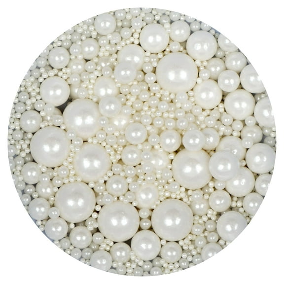 Edible Pearls White Sugar Sprinkles 4.58 oz Resealable Jar, Edible Pearls For Cake Decorating, White Pearl Sprinkles Edible, Sugar Pearls, Cake Pearls, The Hampton Popcorn & Candy Company