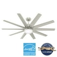 thumbnail image 6 of Hunter 60 inch Outdoor or Indoor Ceiling Fan with LED Light - Ceiling Fan with Wall Control, For Patio, Garage, or Porch, Quiet, Standard Mount, 10 Blades - Overton 50719, Matte Nickel, 6 of 17