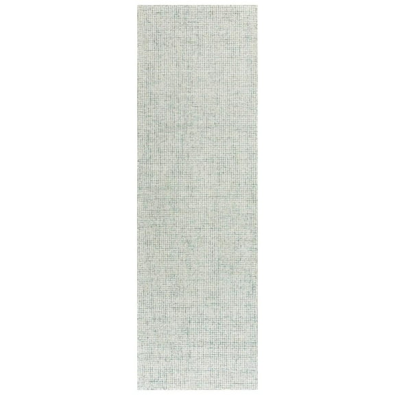 Alora Decor London 2'6" x 10' Solid Green/Gray/Rust/Blue Hand-Tufted Area Rug