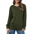 thumbnail image 4 of TEMOFON Women Long Sleeve Tops Dressy Fall Tunic Blouses Casual Pleated Loose Shirts for Women Winter Clothes, 4 of 9