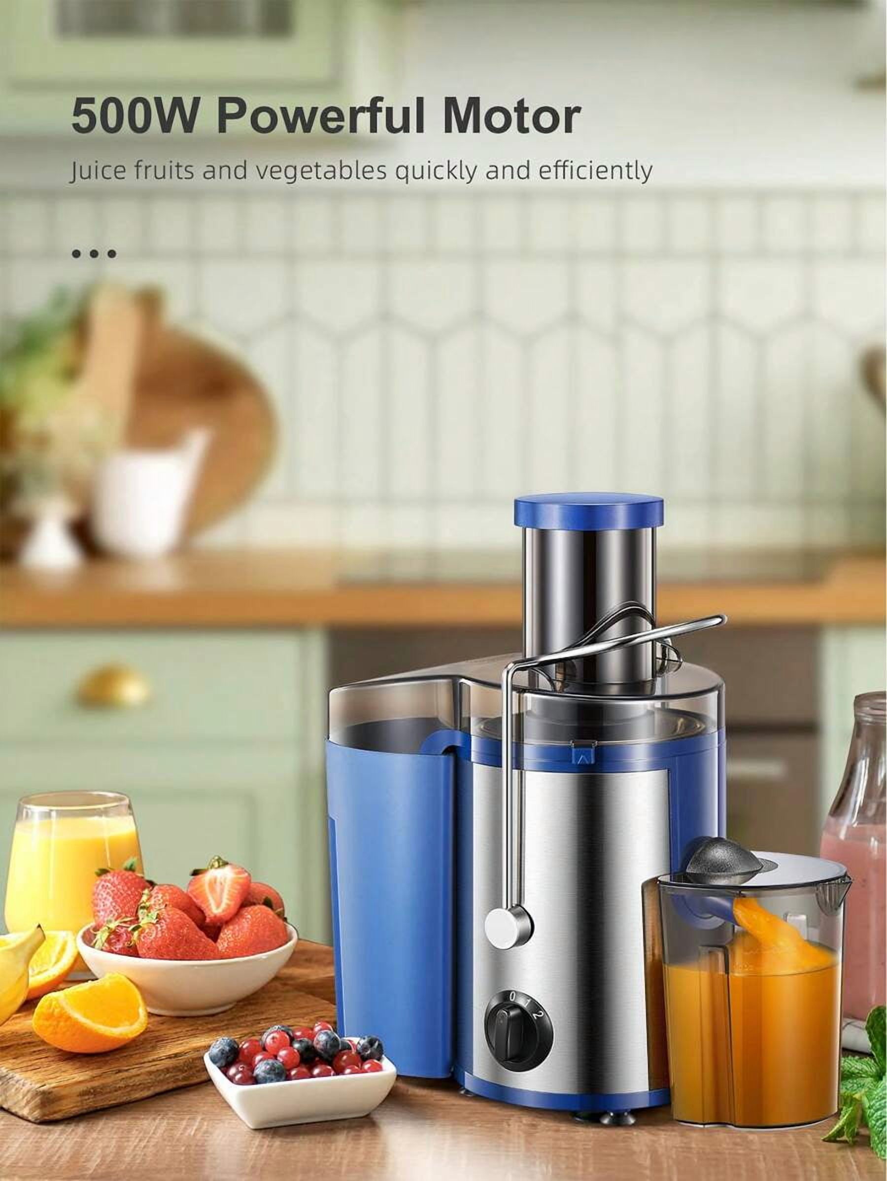 Juicer Machine, 500W Centrifugal Juicer Extractor With Wide Mouth 3" Feed Chute For Fruit Vegetable, Easy To Clean, Stainless Steel