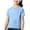 Blue, variant on AUNVITO Summer Classic Solid Girls' Yoga Shirts Children's Running Elastic T-shirt Sports Clothes Big Girls Fitness Clothes